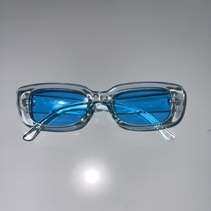 Two toned Blue Rectangular Sunglasses